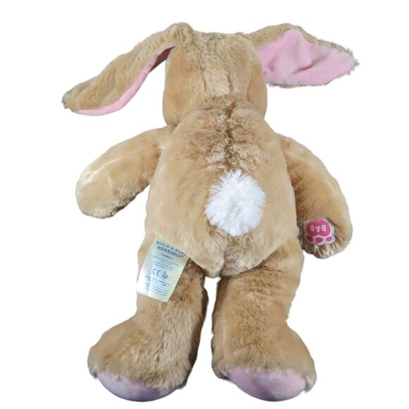 BABW Plush Light Brown Bunny, Floppy Pink Ears & Paws Stuffed Animal Soft Toy - Picture 4 of 16